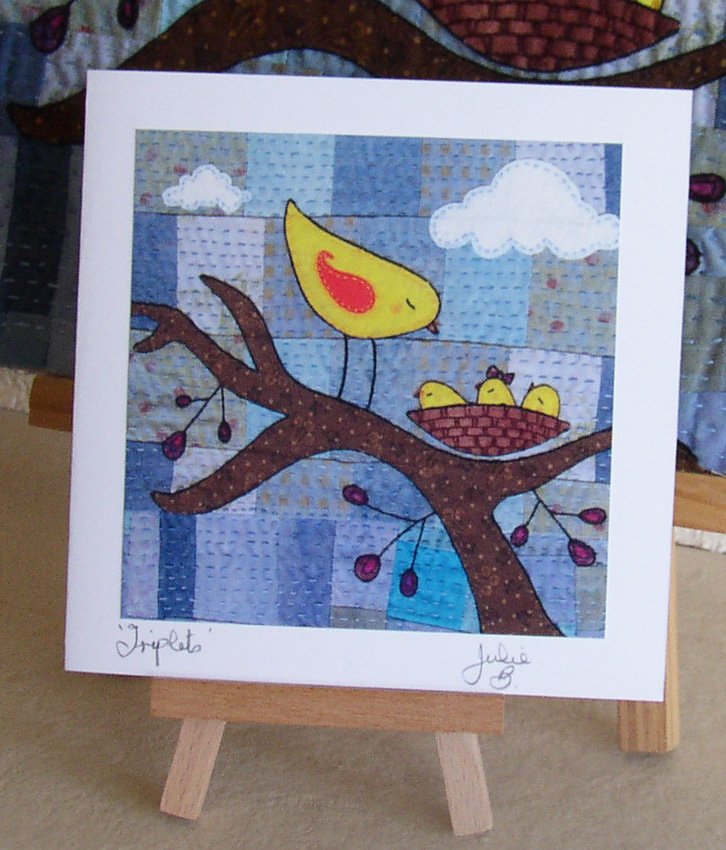 Triplets Artcard Greetings Card