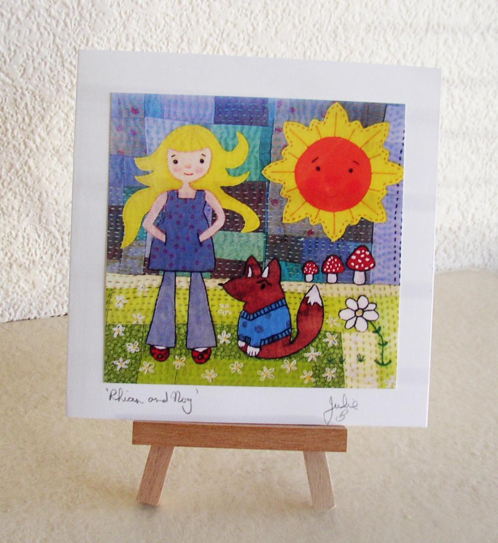 Rhian and Nog Artcard Greetings Card