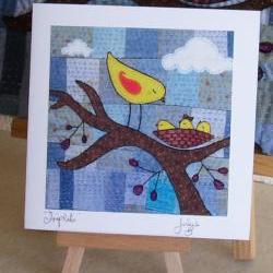Triplets Artcard Greetings Card