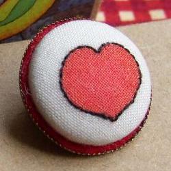 Valentine Heart Hand Embroidered Badge